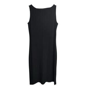 Norma Kamali Size Medium Black Sleeveless Midi Sheath Dress